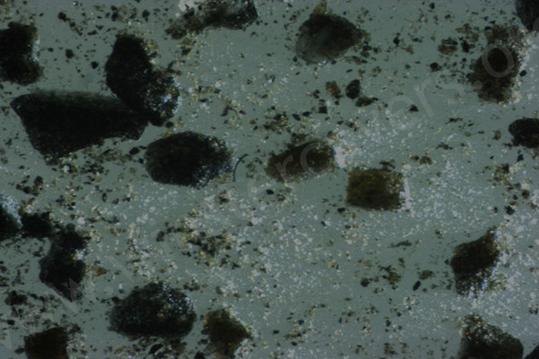 Microsope image of fine particles of volcanic ash from , Iceland